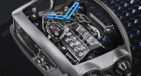 Миниатюрный двигатель Bugatti W16 поместили в часы - «Автоновости»