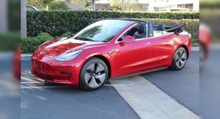 Электрокар Tesla Model 3 превратили в кабриолет - «Автоновости»