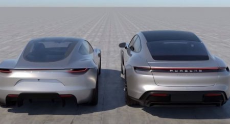 Битва титанов. В сети сравнили электрокары Porsche Taycan и Tesla Roadster - «Автоновости»